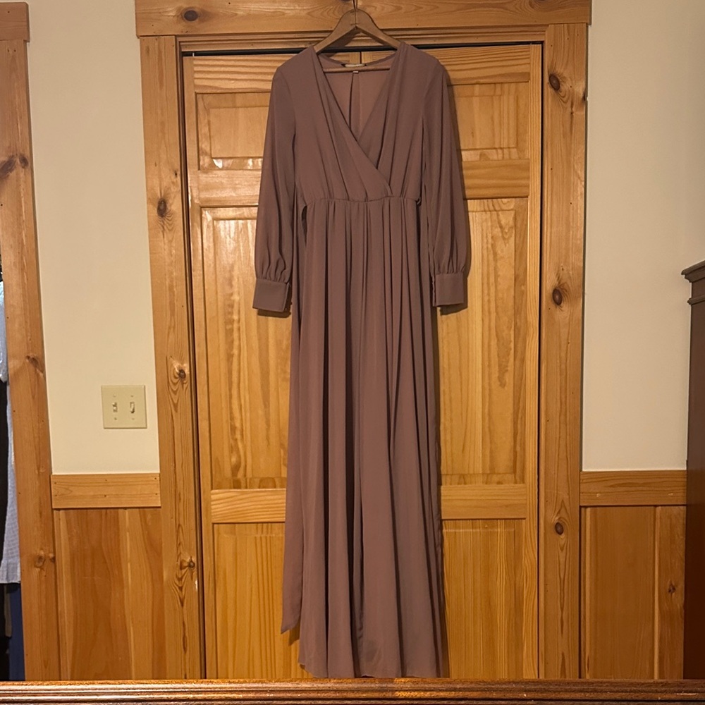 Baltic Born Mauve Long Sleeve Wrap Maxi Dress